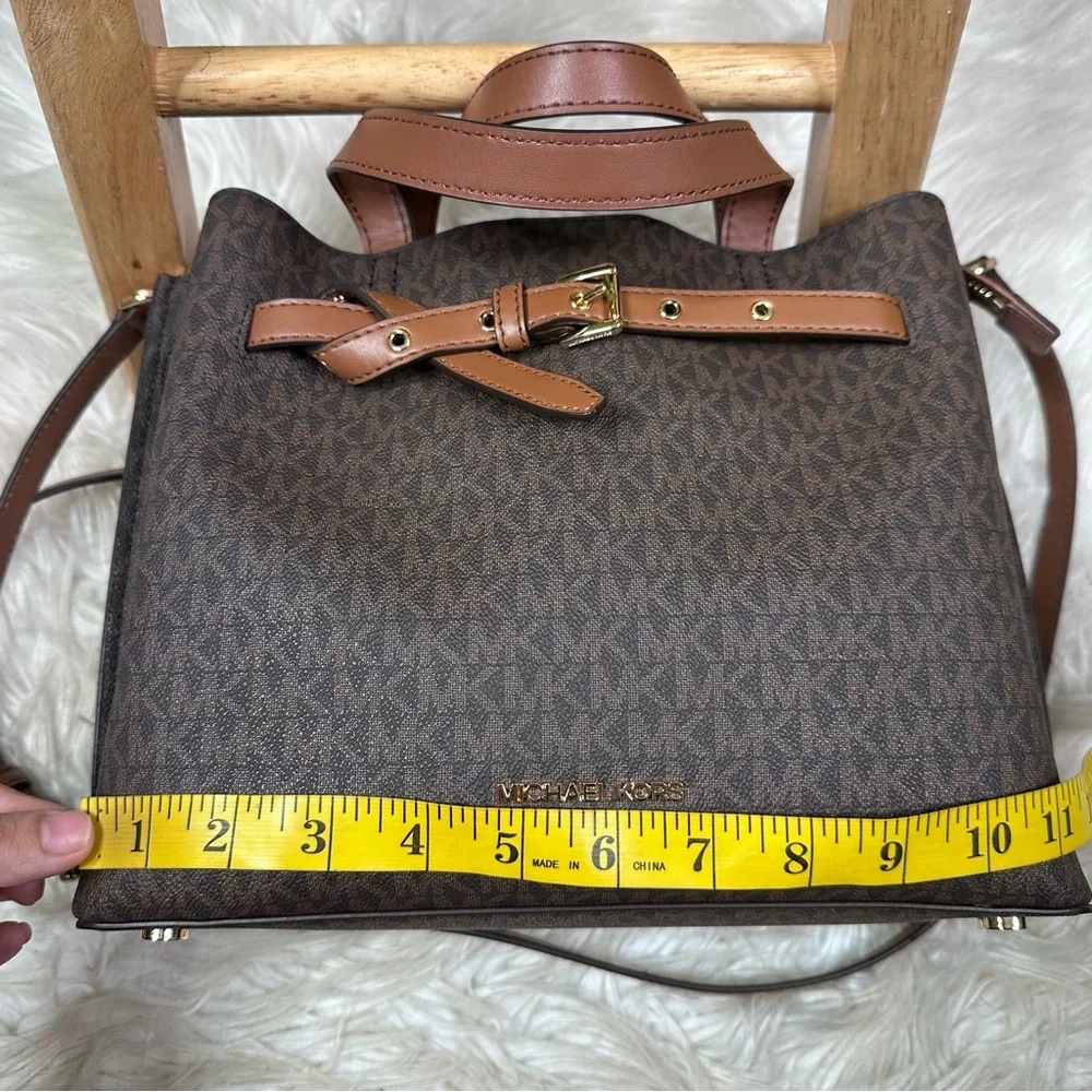 Nwot Michael Kors large Emilia Satchel Shoulder Crossbody Bag w/ matching wallet - Picture 12 of 17